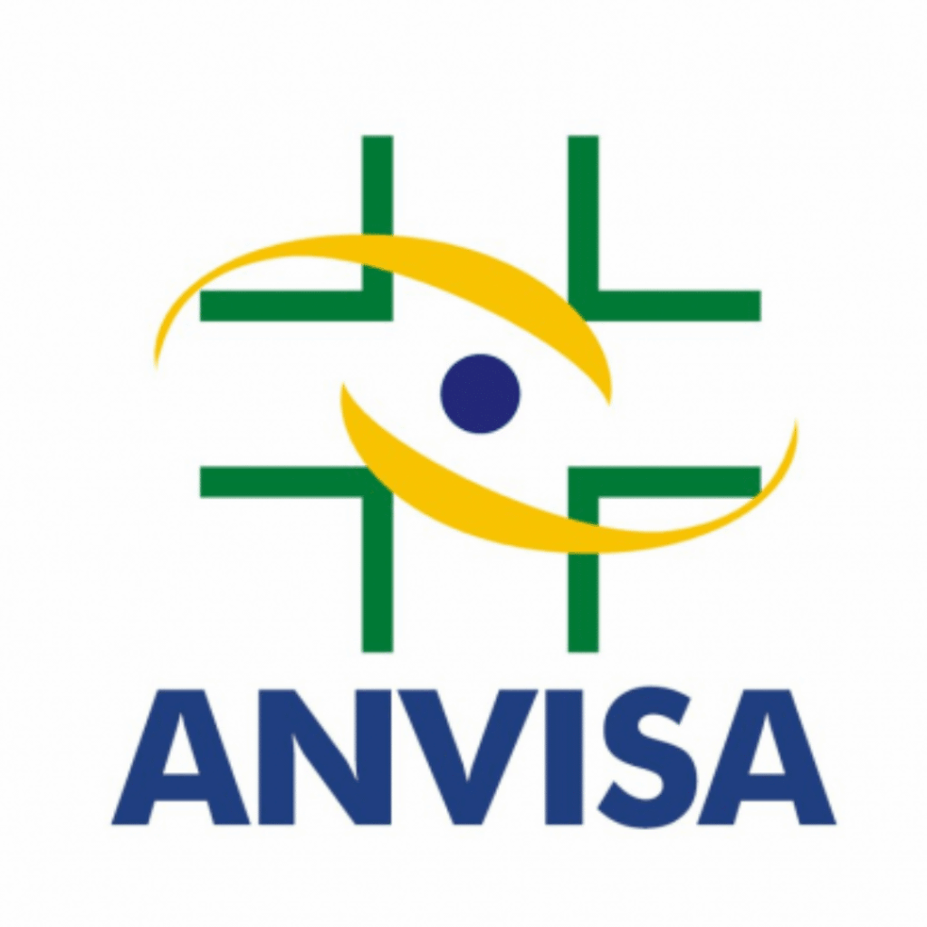 Logotipo da ANVISA confirmando a segurança do suplemento Monjarim.